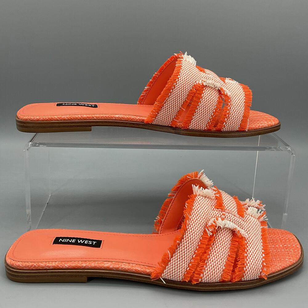 NEW Nine West Women’s Germanny2 Slide Sandals Orange Size 9M